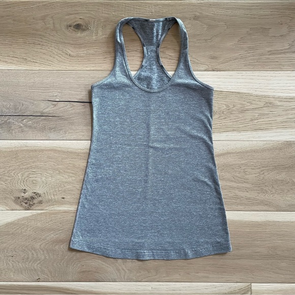 LULULEMON Cool Racerback Heathered Coal Wee Stripe Tank Top - Picture 3 of 7